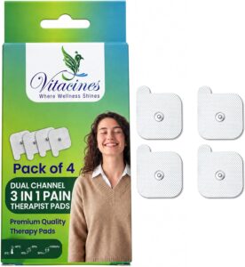 Vitacines Dual Channel TENS Replacement Electrode Pads – Pack of 4